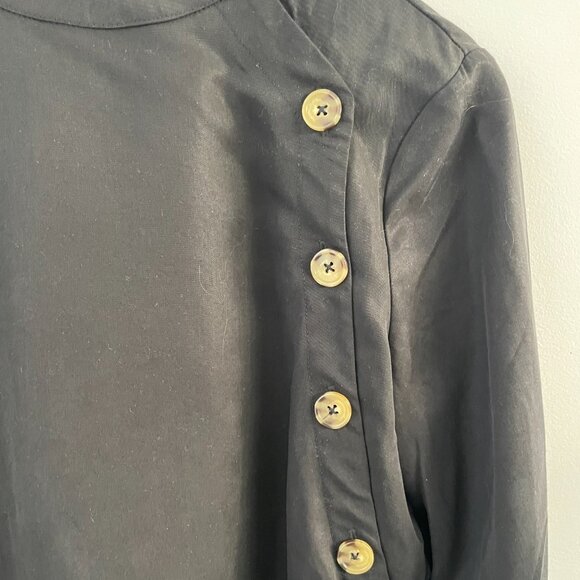Black .Object shirt, assym tortoise sheel buttons; size EUR 36 (US 6); new - Picture 3 of 9
